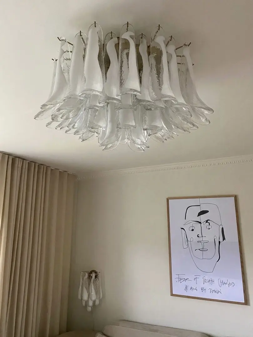 Murano taklampa – 64 kronblad – Klar
