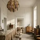 140 Multi poliedri glass Murano chandelier haning in bar