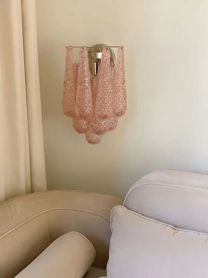Murano – Vägglampa – Droppe – Rosa