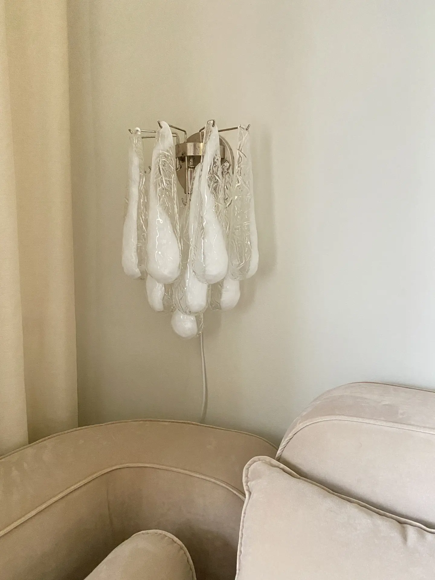 10620 - transparent petal drops - Murano wall light - cherry vintage interior-13 10620 - transparent petal drops - Murano wall light - cherry vintage interior-13