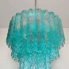 Turquoise Structured tube Murano chandelier-2
