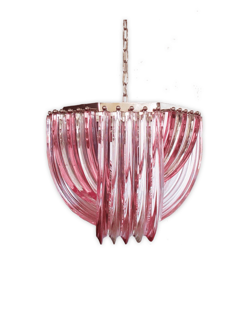 Murano ljuskrona - Curvati - rosa