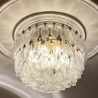 3254 - 85 transparent poliedri glasses- Murano chandelier - Cherry Vintage Interior-1