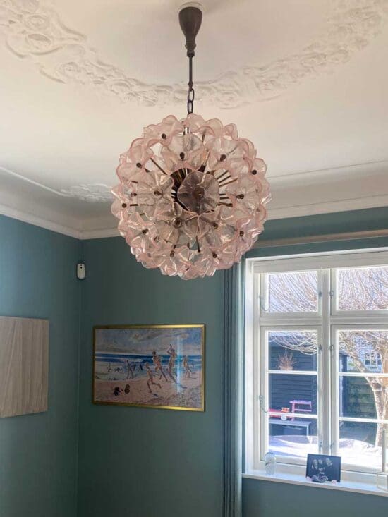 Murano ljuskrona - Sputnik - Vallmo - Rosa