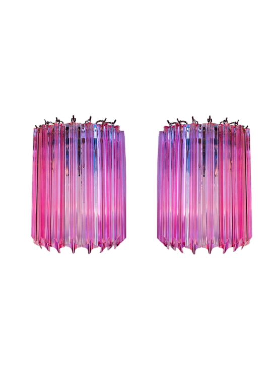 Murano - Vägglampor - Rosa - 9 Murano-prismer