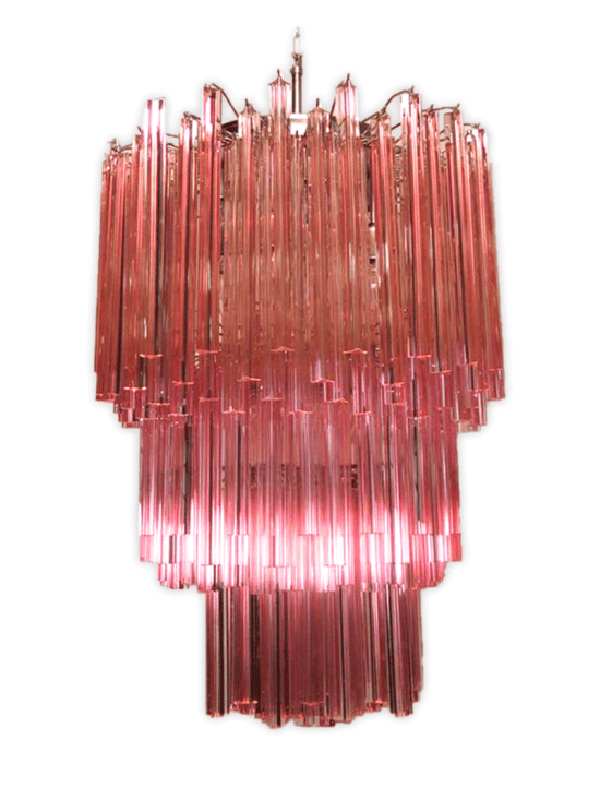 Murano ljuskrona - 184 prismer - rosa