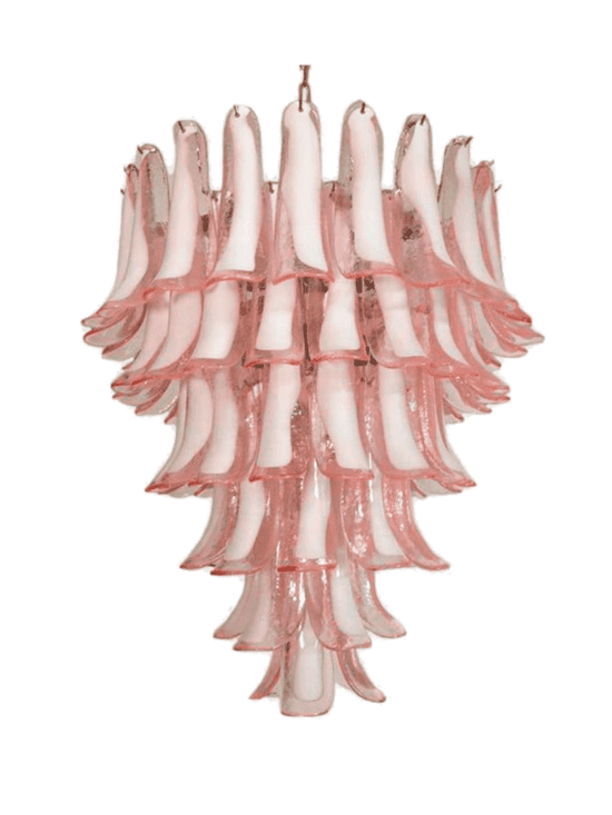 Murano ljuskrona - 75 kronblad - rosa