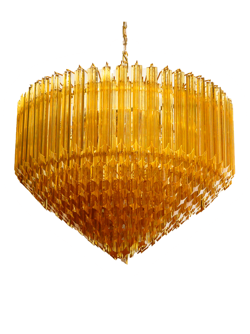 Murano ljuskrona - Tips - 265 prismer - Bärnsten