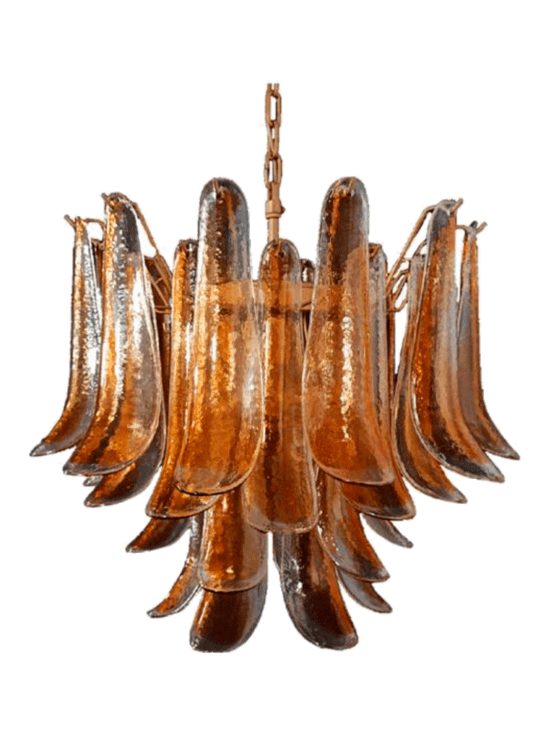 Murano-lysekrone-brun-blade