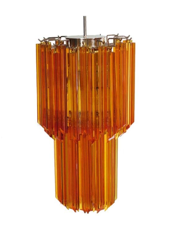 Murano ljuskrona - Quadriedri - 46 prismor - Amber