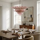 Pink palmette 58 glasses hanging in livingroom