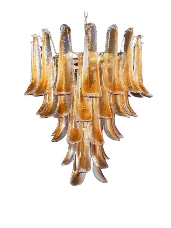 Murano ljuskrona - 52 kronblad - Amber