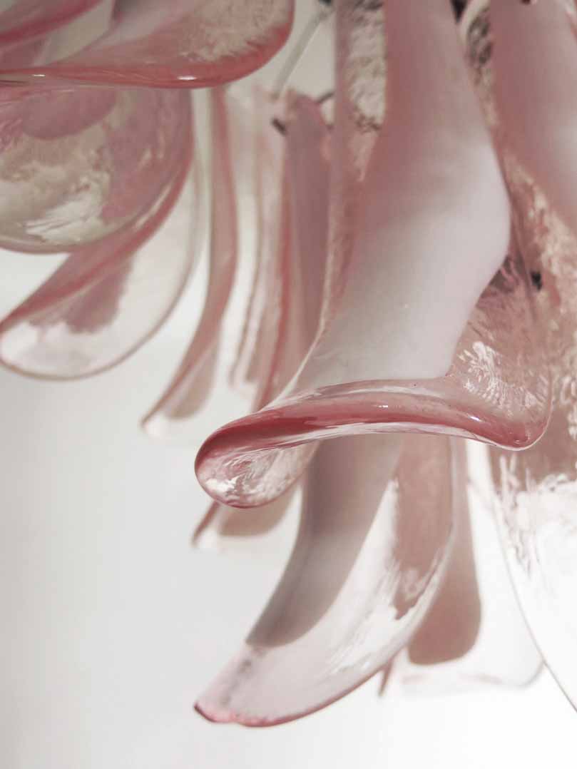 Muranoljuskrona - 26 kronblad - rosa