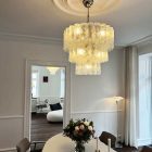2924 52 transparent textured murano tubes murano chandelier cherry vintage interior