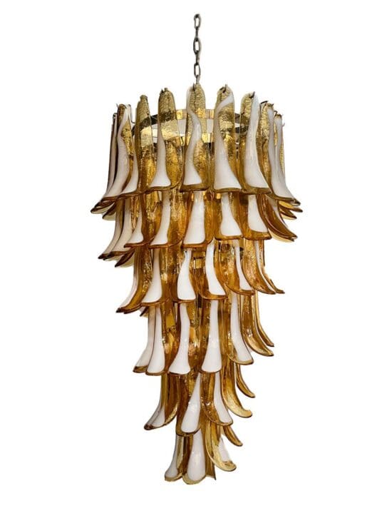 Murano ljuskrona - 83 kronblad - Karamell