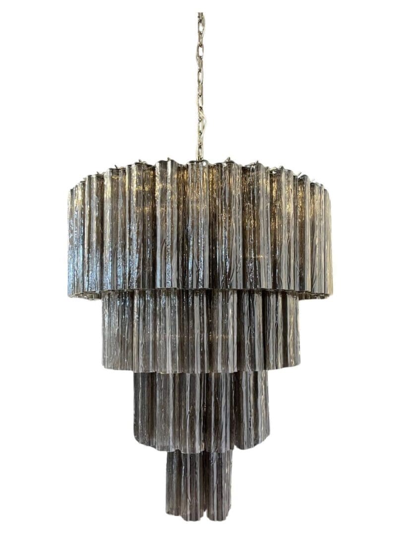 Murano ljuskrona – 52 rör – Rökig