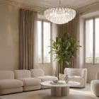 185 white alabaster poliedri Murano chandelier