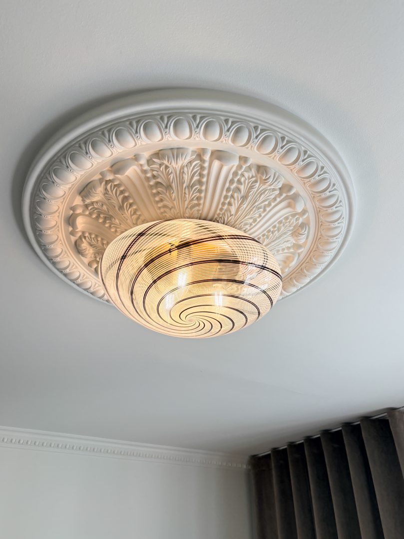 Vintage Murano Swirl Plafond Svart 39 cm
